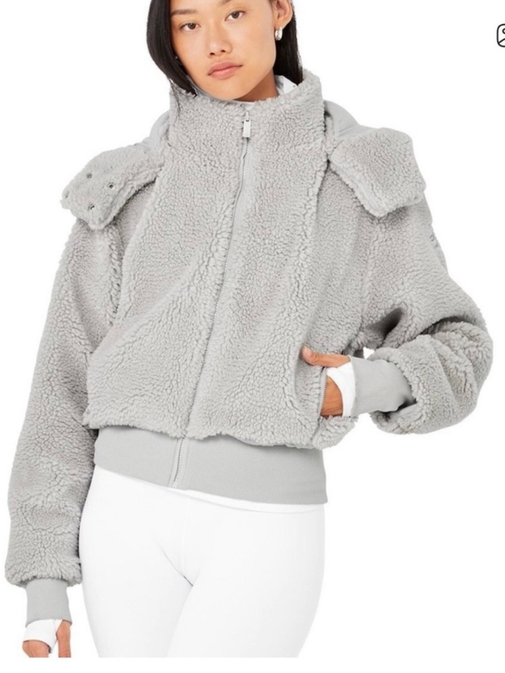 Alo Foxy Sherpa Jacket - Dove Gray XS